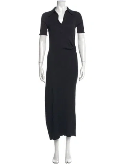 Pre-owned Helmut Lang V-neck Long Dress In Black