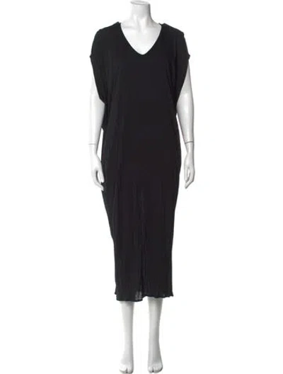 Pre-owned Helmut Lang V-neck Long Dress In Black