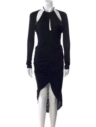 Pre-owned Helmut Lang V-neck Long Dress In Black