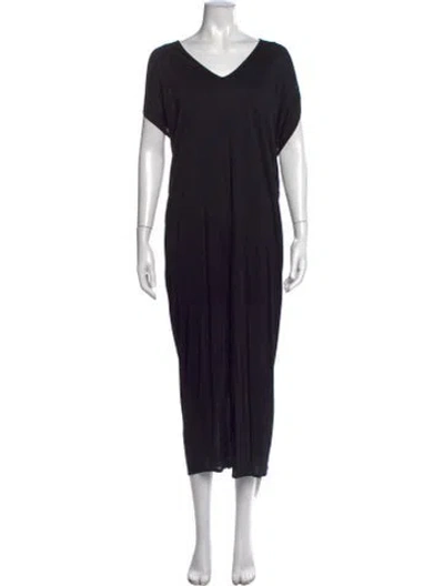 Pre-owned Helmut Lang V-neck Long Dress In Black