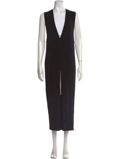 Pre-owned Helmut Lang V-neck Long Dress In Black