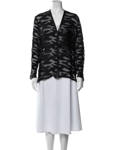 Pre-owned Helmut Lang V-neck Long Sleeve Blouse In Black
