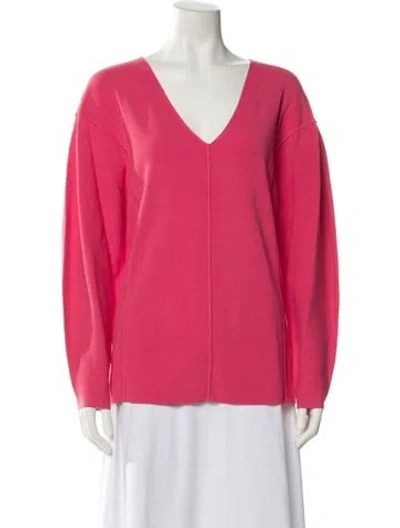 Pre-owned Helmut Lang V-neck Long Sleeve Blouse W/ Tags In Pink