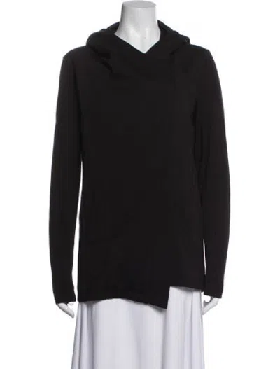 Pre-owned Helmut Lang V-neck Long Sleeve Hoodie In Black
