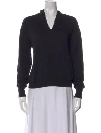 Pre-owned Helmut Lang V-neck Long Sleeve Sweatshirt In Black