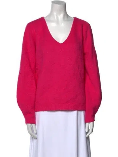 Pre-owned Helmut Lang V-neck Long Sleeve Sweatshirt In Pink