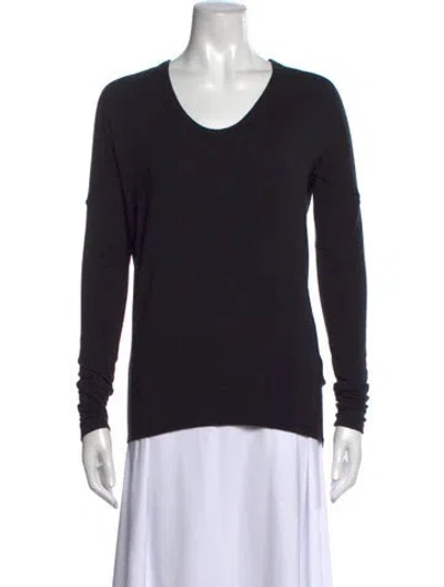 Pre-owned Helmut Lang V-neck Long Sleeve Top In Black
