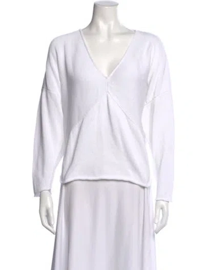 Pre-owned Helmut Lang V-neck Long Sleeve Top In Neutral