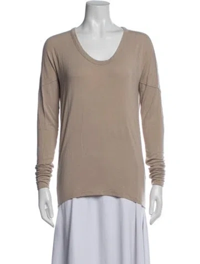 Pre-owned Helmut Lang V-neck Long Sleeve Top In Neutrals
