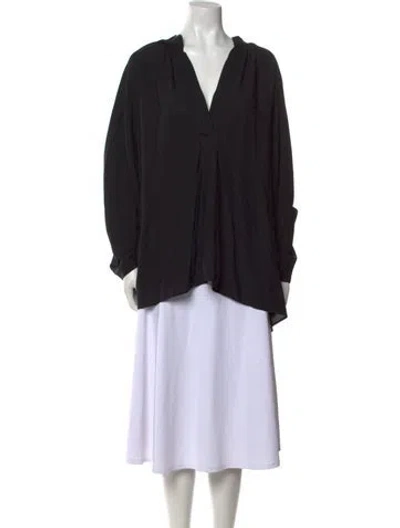Pre-owned Helmut Lang V-neck Long Sleeve Tunic In Black