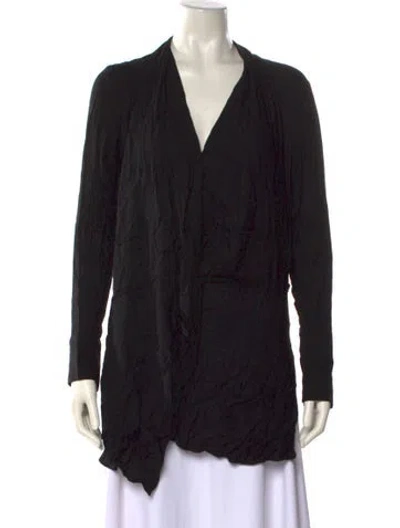 Pre-owned Helmut Lang V-neck Long Sleeve Tunic In Black