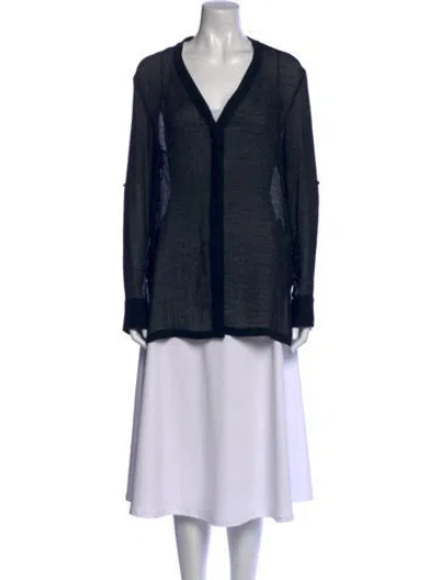 Pre-owned Helmut Lang V-neck Long Sleeve Tunic In Blue