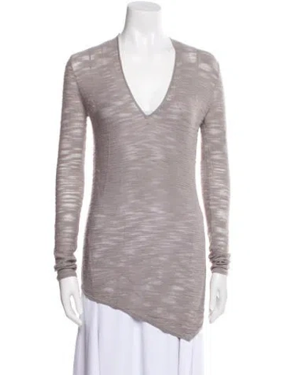 Pre-owned Helmut Lang V-neck Long Sleeve Tunic In Gray