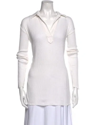 Pre-owned Helmut Lang V-neck Long Sleeve Tunic In Neutral