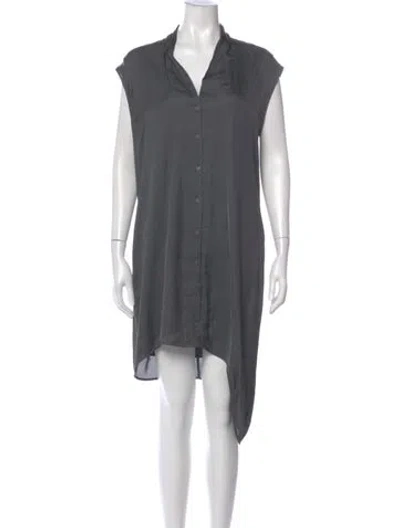 Pre-owned Helmut Lang V-neck Midi Length Dress In Gray