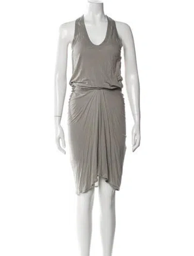 Pre-owned Helmut Lang V-neck Midi Length Dress In Gray