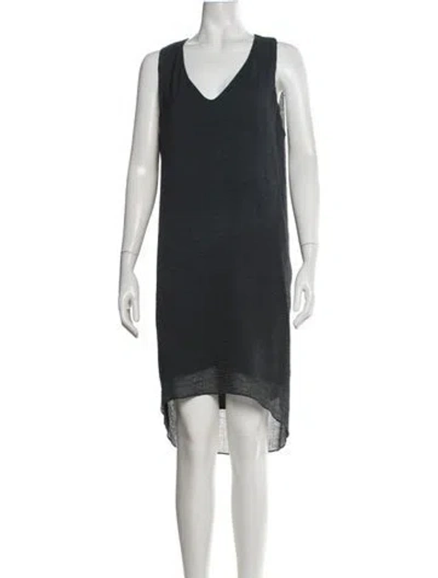 Pre-owned Helmut Lang V-neck Midi Length Dress In Green