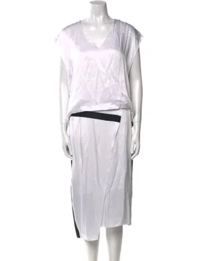 Pre-owned Helmut Lang V-neck Midi Length Dress In Multi