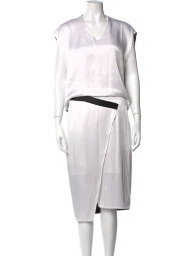 Pre-owned Helmut Lang V-neck Midi Length Dress In Multi