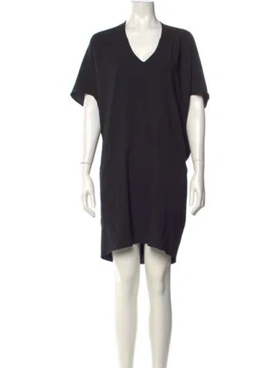 Pre-owned Helmut Lang V-neck Mini Dress In Black