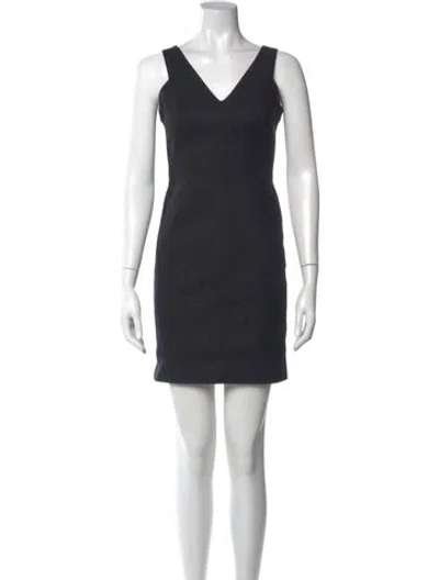 Pre-owned Helmut Lang V-neck Mini Dress In Black