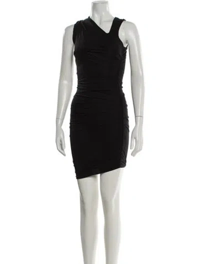 Pre-owned Helmut Lang V-neck Mini Dress In Black