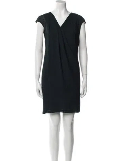 Pre-owned Helmut Lang V-neck Mini Dress In Black