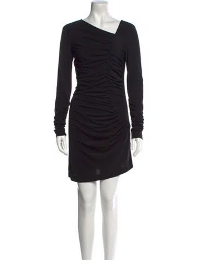 Pre-owned Helmut Lang V-neck Mini Dress In Black