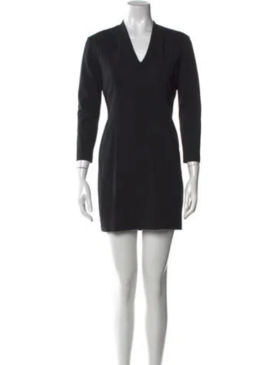 Pre-owned Helmut Lang V-neck Mini Dress In Black