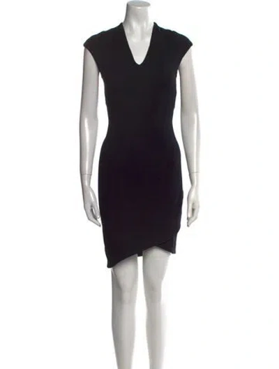 Pre-owned Helmut Lang V-neck Mini Dress In Black