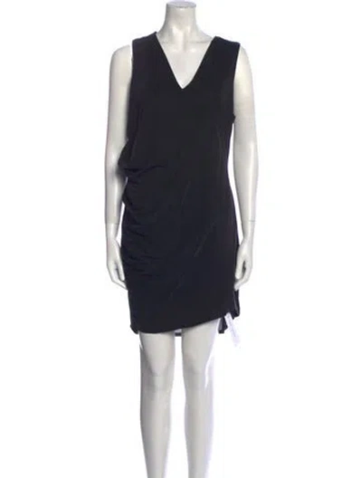 Pre-owned Helmut Lang V-neck Mini Dress In Black