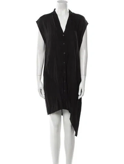 Pre-owned Helmut Lang V-neck Mini Dress In Black