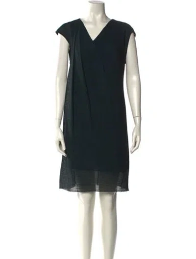 Pre-owned Helmut Lang V-neck Mini Dress In Black