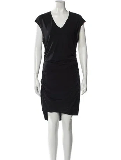Pre-owned Helmut Lang V-neck Mini Dress In Black