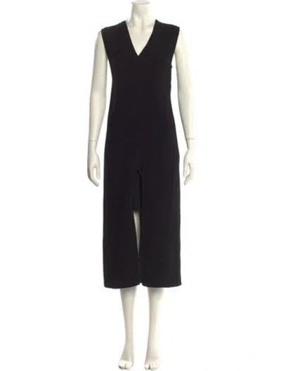 Pre-owned Helmut Lang V-neck Mini Dress In Black
