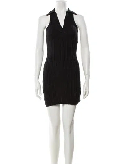 Pre-owned Helmut Lang V-neck Mini Dress In Black
