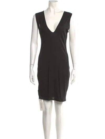 Pre-owned Helmut Lang V-neck Mini Dress In Black