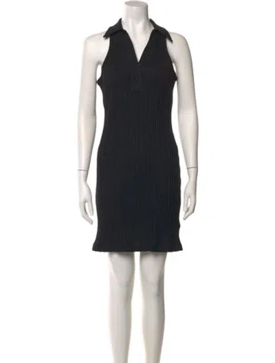Pre-owned Helmut Lang V-neck Mini Dress In Black
