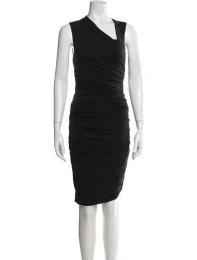 Pre-owned Helmut Lang V-neck Mini Dress In Black