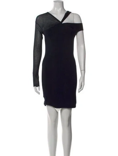 Pre-owned Helmut Lang V-neck Mini Dress In Black