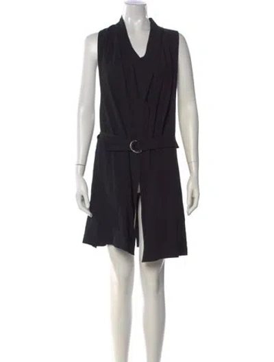 Pre-owned Helmut Lang V-neck Mini Dress In Black