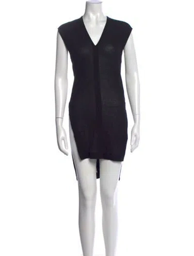 Pre-owned Helmut Lang V-neck Mini Dress In Black