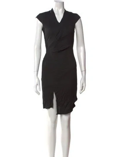 Pre-owned Helmut Lang V-neck Mini Dress In Black