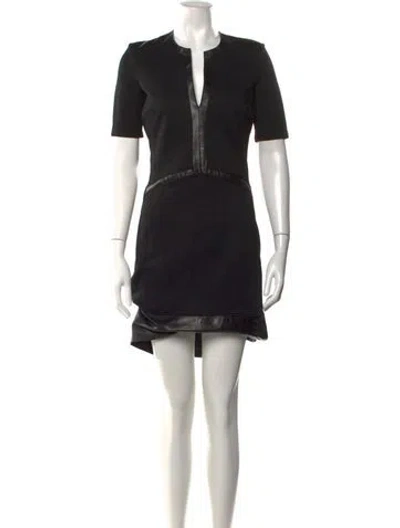 Pre-owned Helmut Lang V-neck Mini Dress In Black