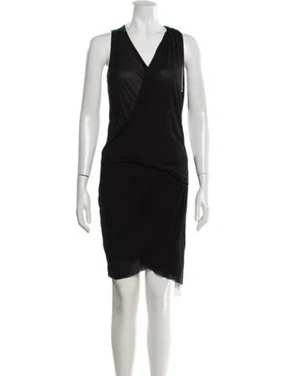 Pre-owned Helmut Lang V-neck Mini Dress In Black