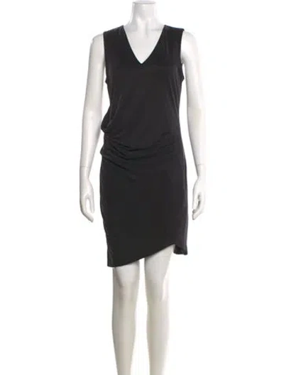 Pre-owned Helmut Lang V-neck Mini Dress In Black