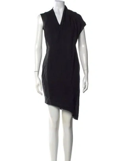 Pre-owned Helmut Lang V-neck Mini Dress In Black