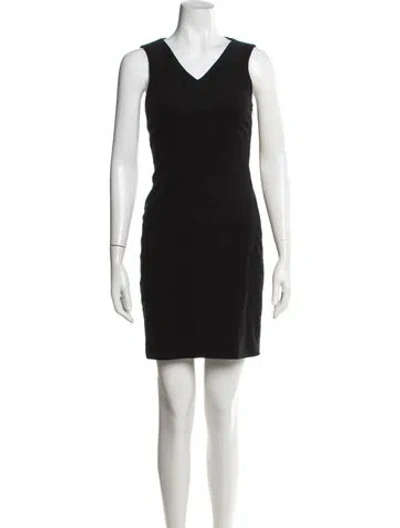 Pre-owned Helmut Lang V-neck Mini Dress In Black