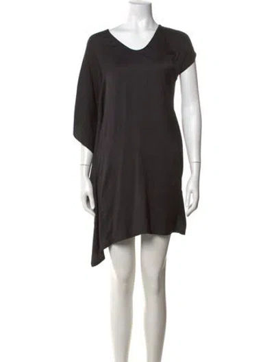 Pre-owned Helmut Lang V-neck Mini Dress In Black