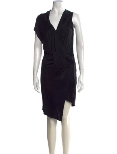 Pre-owned Helmut Lang V-neck Mini Dress In Black